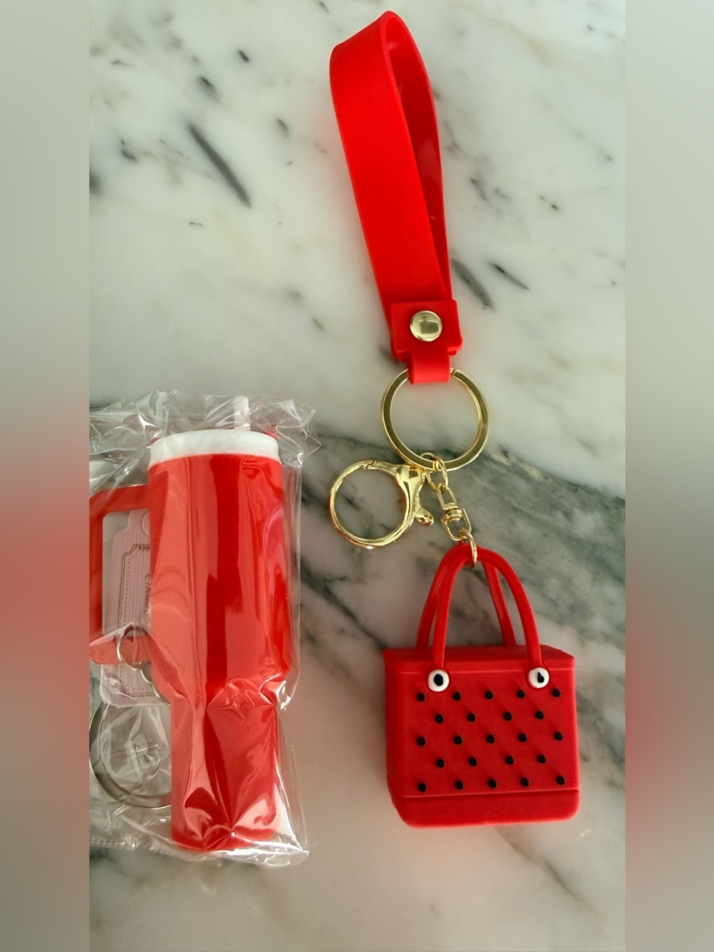 Red Tumbler & Mini Purse Keychain Set Tix Tox Viral NWT